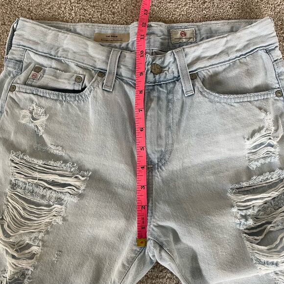 AG Adriano Goldschmied The Drew Straight Leg Boyfriend Distressed Jeans (25 R) - Picture 10 of 11